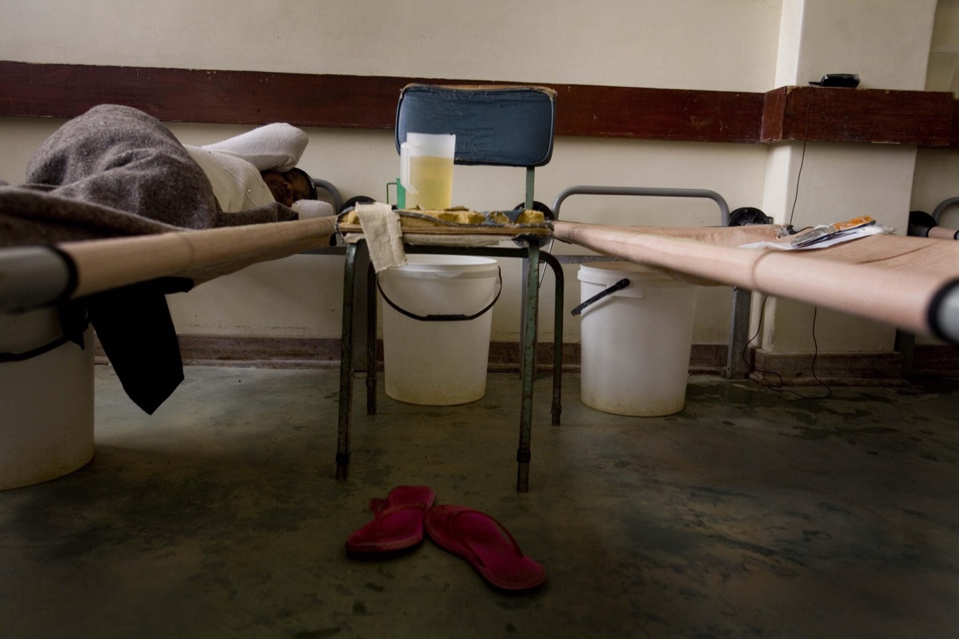A cholera treatment centre. The illness kills by taking water out of the body faster than it can be put back.