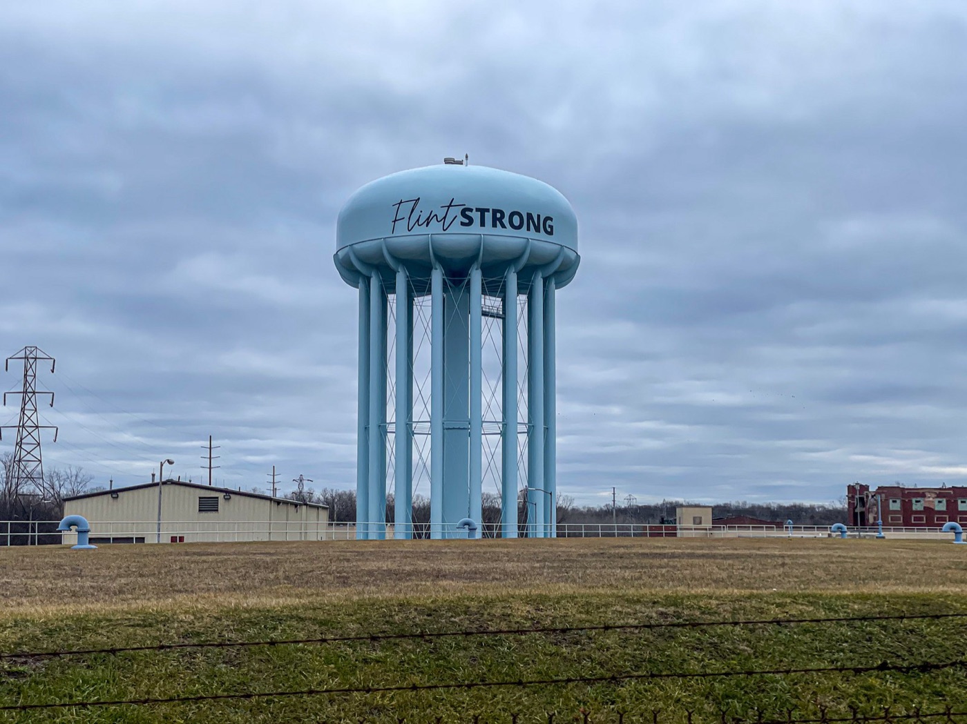 The Flint water tower. The city changed its water and lost the film that kept its lead pipes safe.