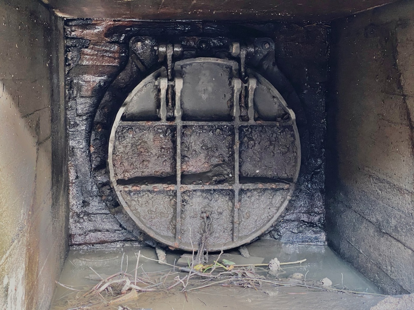 The Bell Wharf overflow on the Thames in London, one of the outfalls the new tunnel now intercepts.