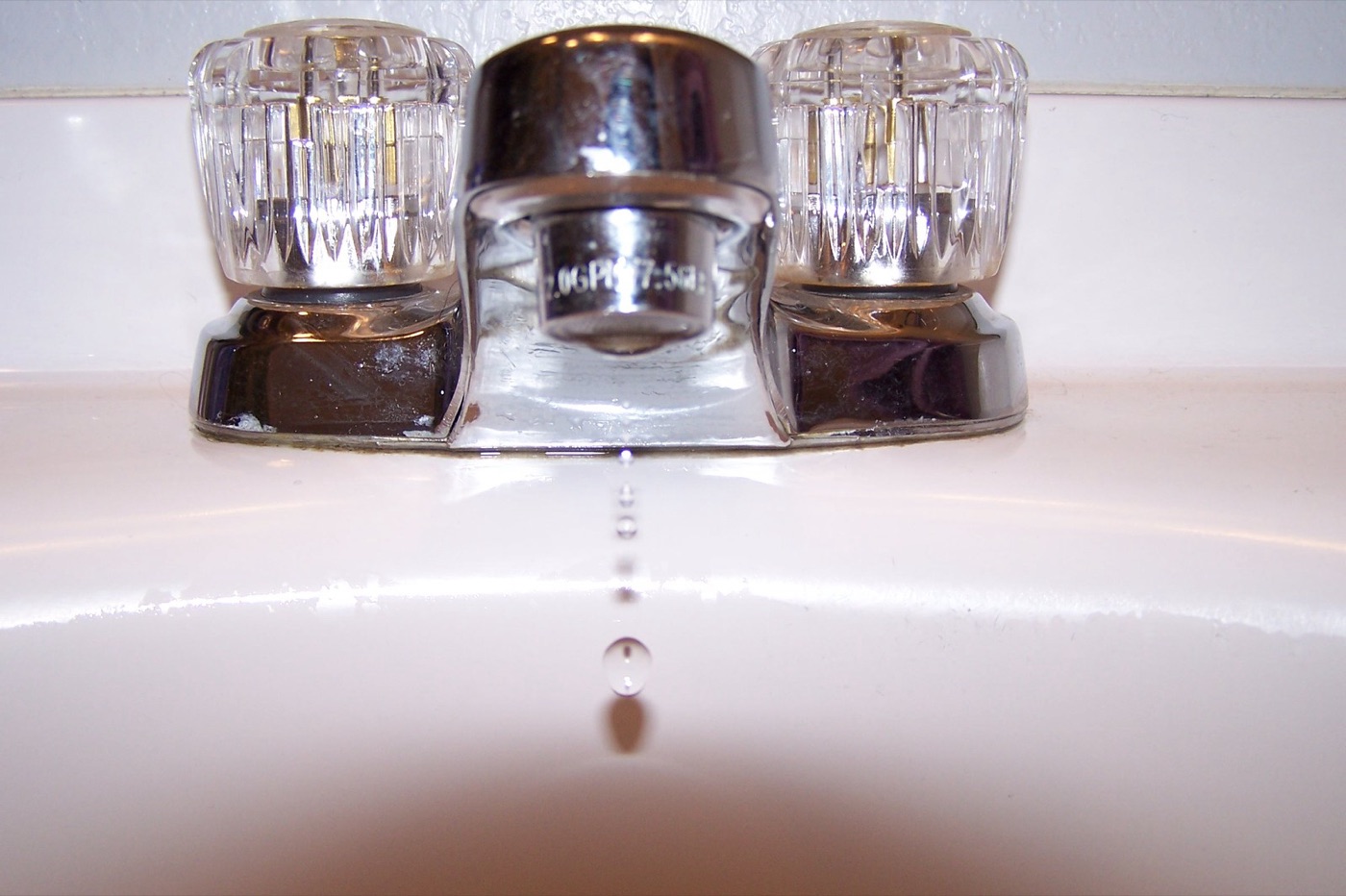 A dripping tap. Every drop carries a few hundred milligrams of dissolved minerals, picked up on the way through the ground.