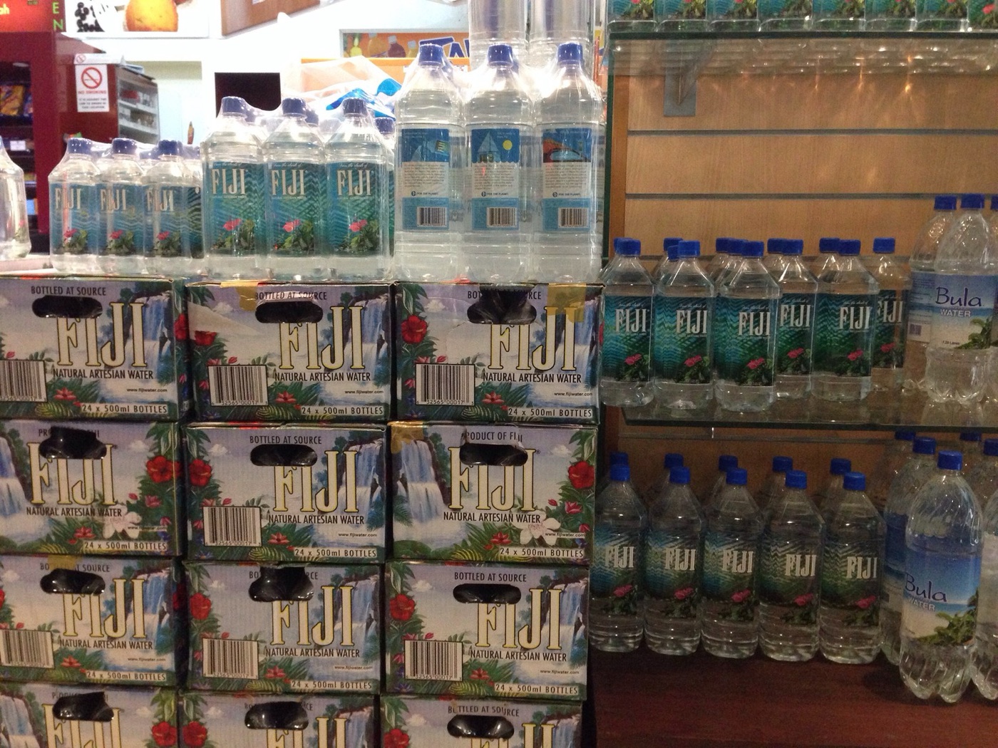Water from an aquifer on a Pacific island, nine thousand kilometres from the shelf it is sold on.