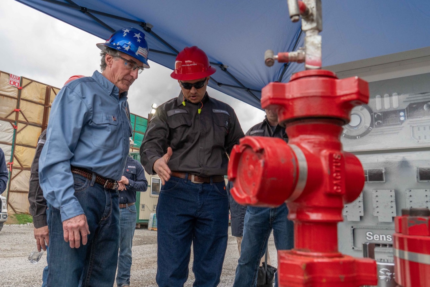 A wellhead at a fracking site in Pennsylvania. Tens of millions of litres of water went down it before any gas came up.