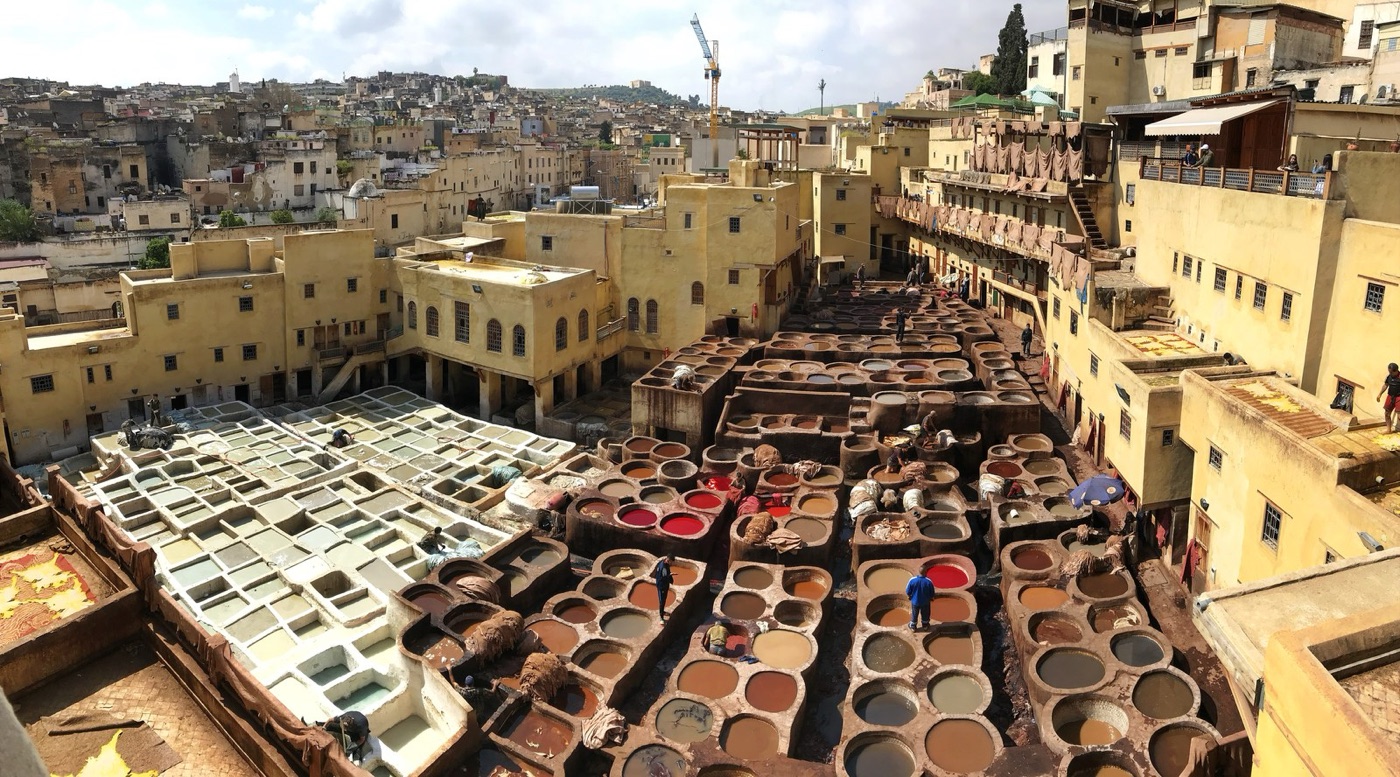 The tanning vats of Fez, in Morocco, worked much as they were in the Middle Ages.