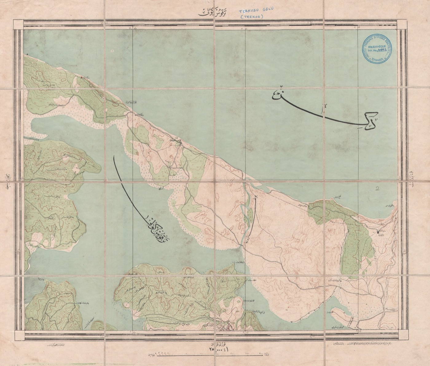 Lake Terkos on a nineteenth century map, when it became the first reservoir of the modern city.