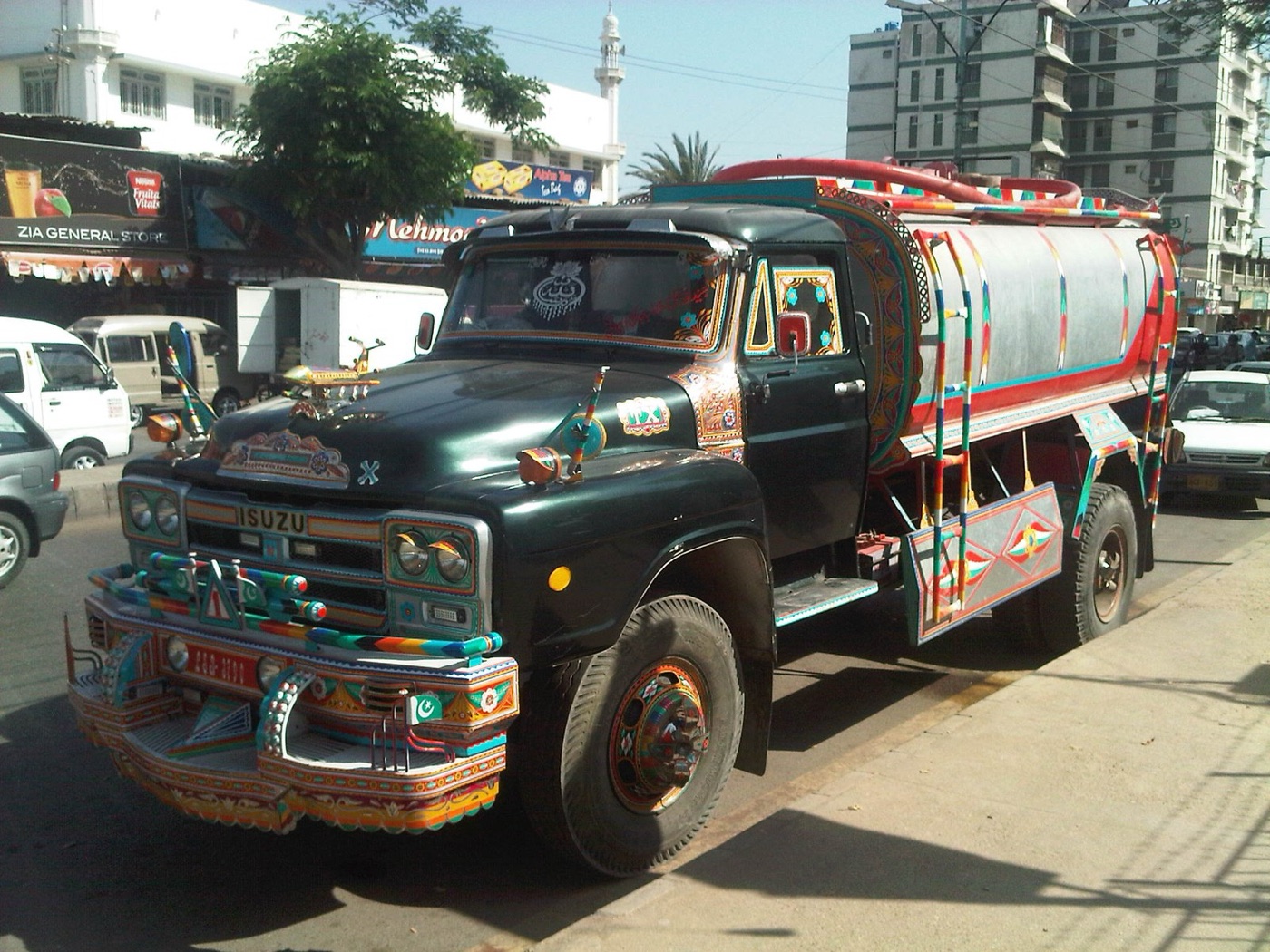 A water tanker in Karachi. Half the city's water arrives this way.