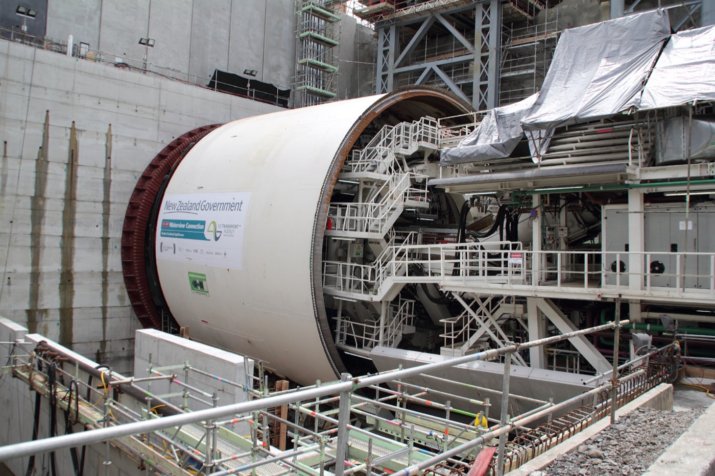 A tunnel boring machine. Singapore's deep tunnels were bored twenty to fifty metres beneath the island.