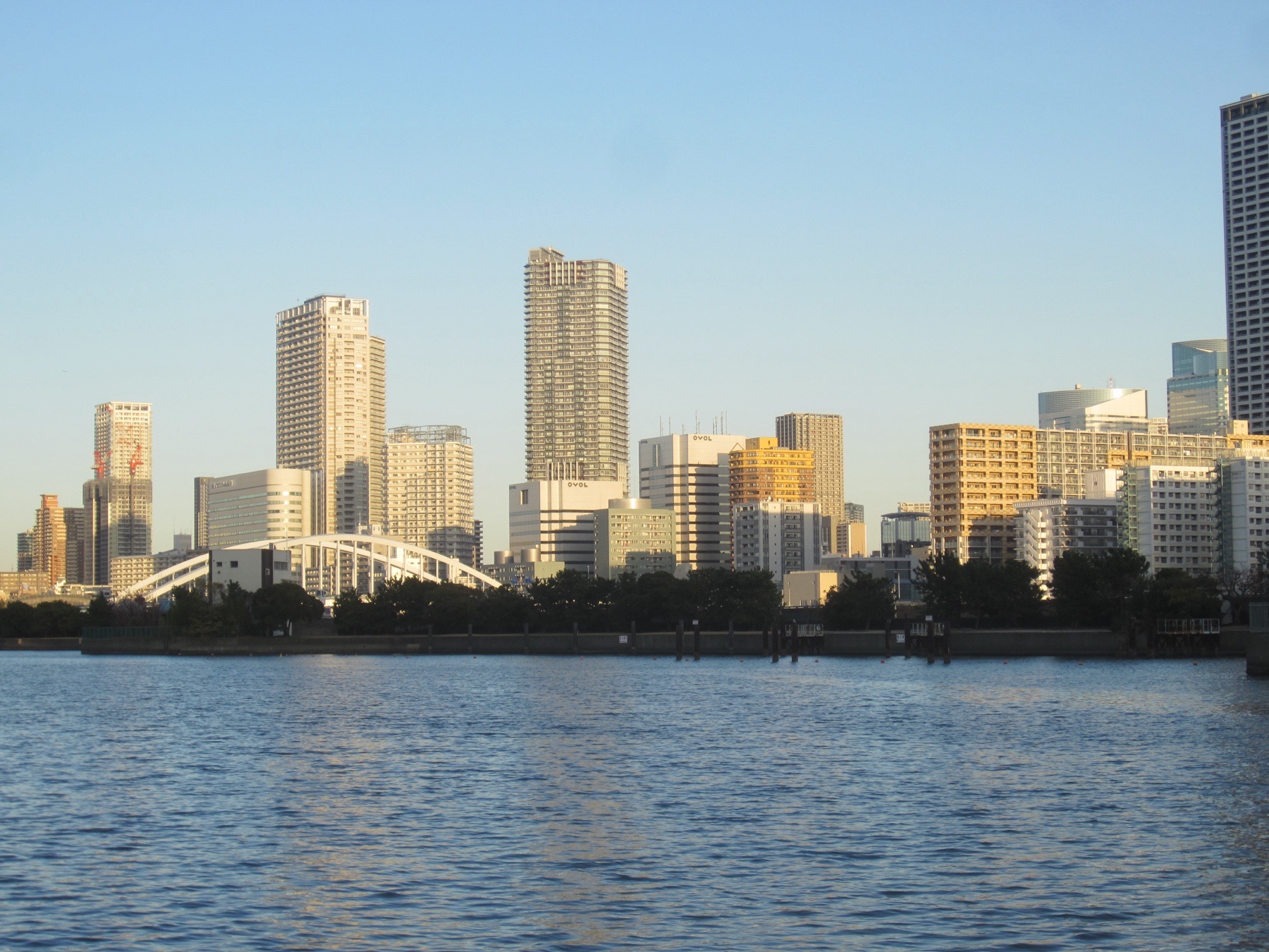 Towers across the Sumida river in central Tokyo