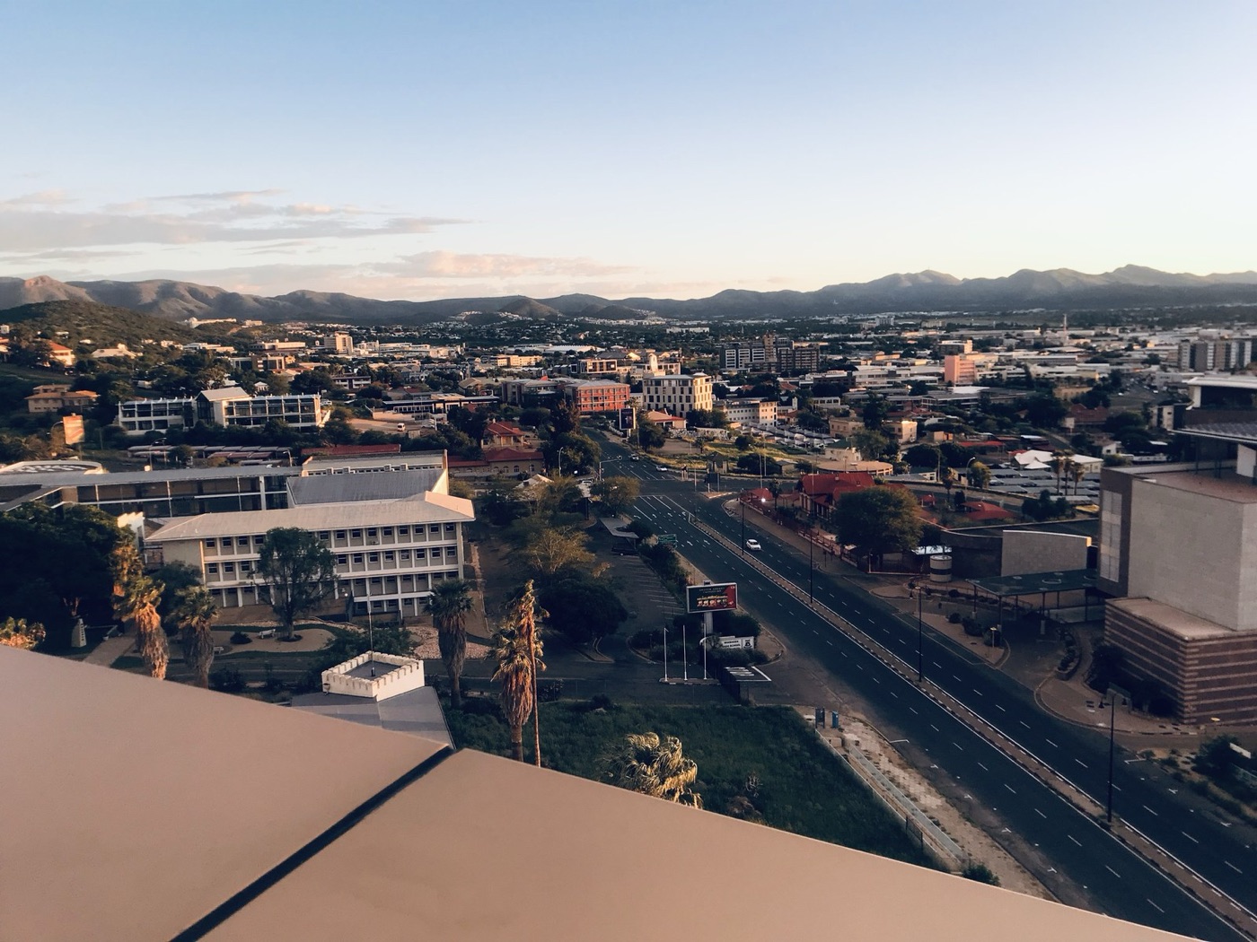 Windhoek from above. A capital city in a dry country, hundreds of kilometres from the nearest river.
